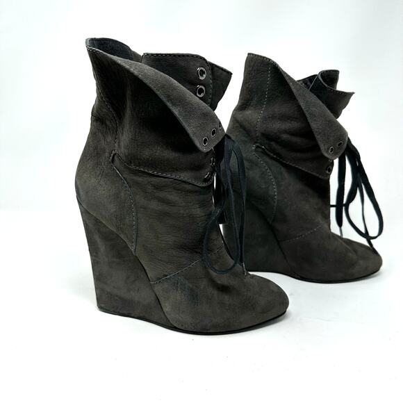 Giuseppe Zanotti for Thankoon Wedge Boot with Lace Up Flap - Picture 3 of 12